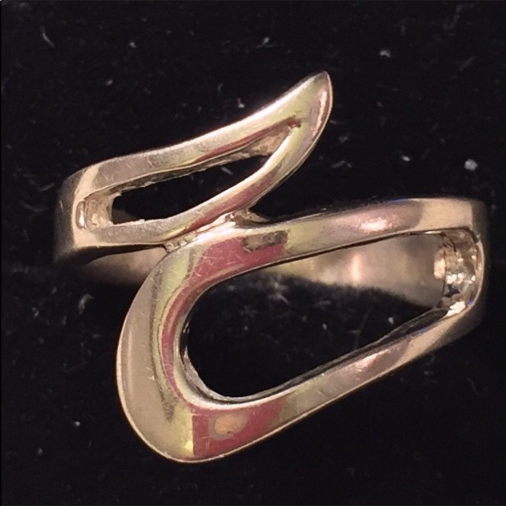 925 SterlingSilver Cut Out Spoon Ring sz 7.1 - Picture 1 of 8